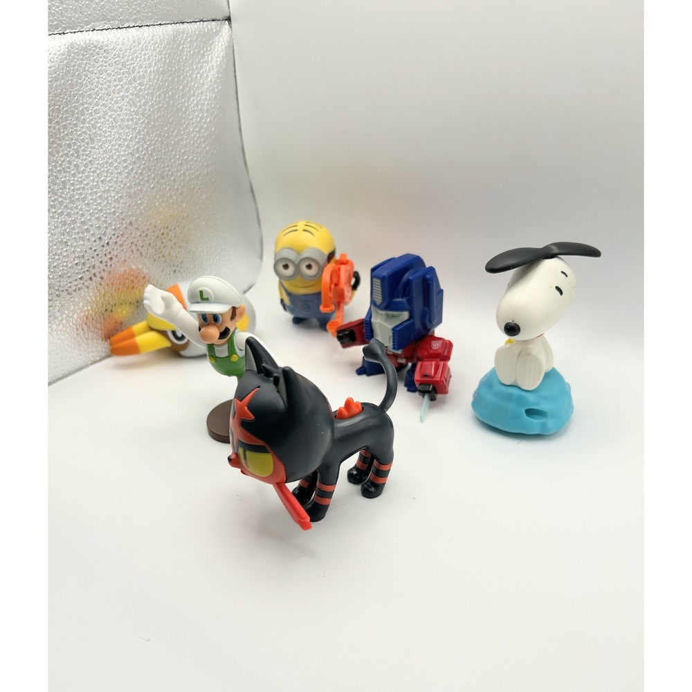 Mixed Character Figure Lot Luigi Optimus Prime Snoopy Minion Pokemon Litten 6pc - Picture 9 of 9